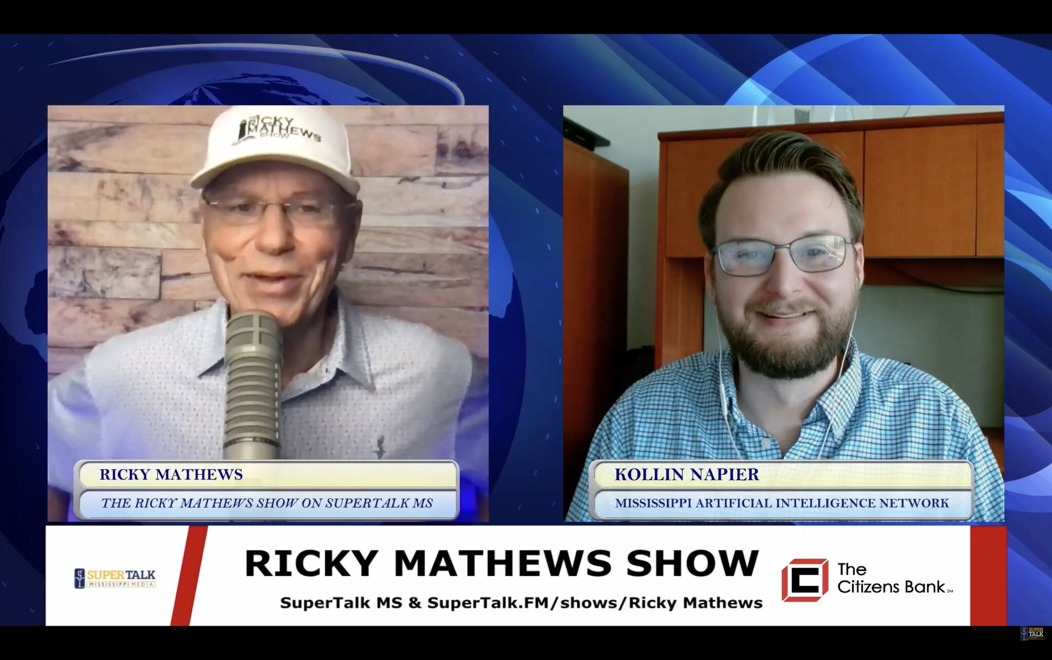Dr. Kollin Napier discussing Mississippi AI plan and MAIN statewide initiative on The Ricky Mathews Show SuperTalk Mississippi