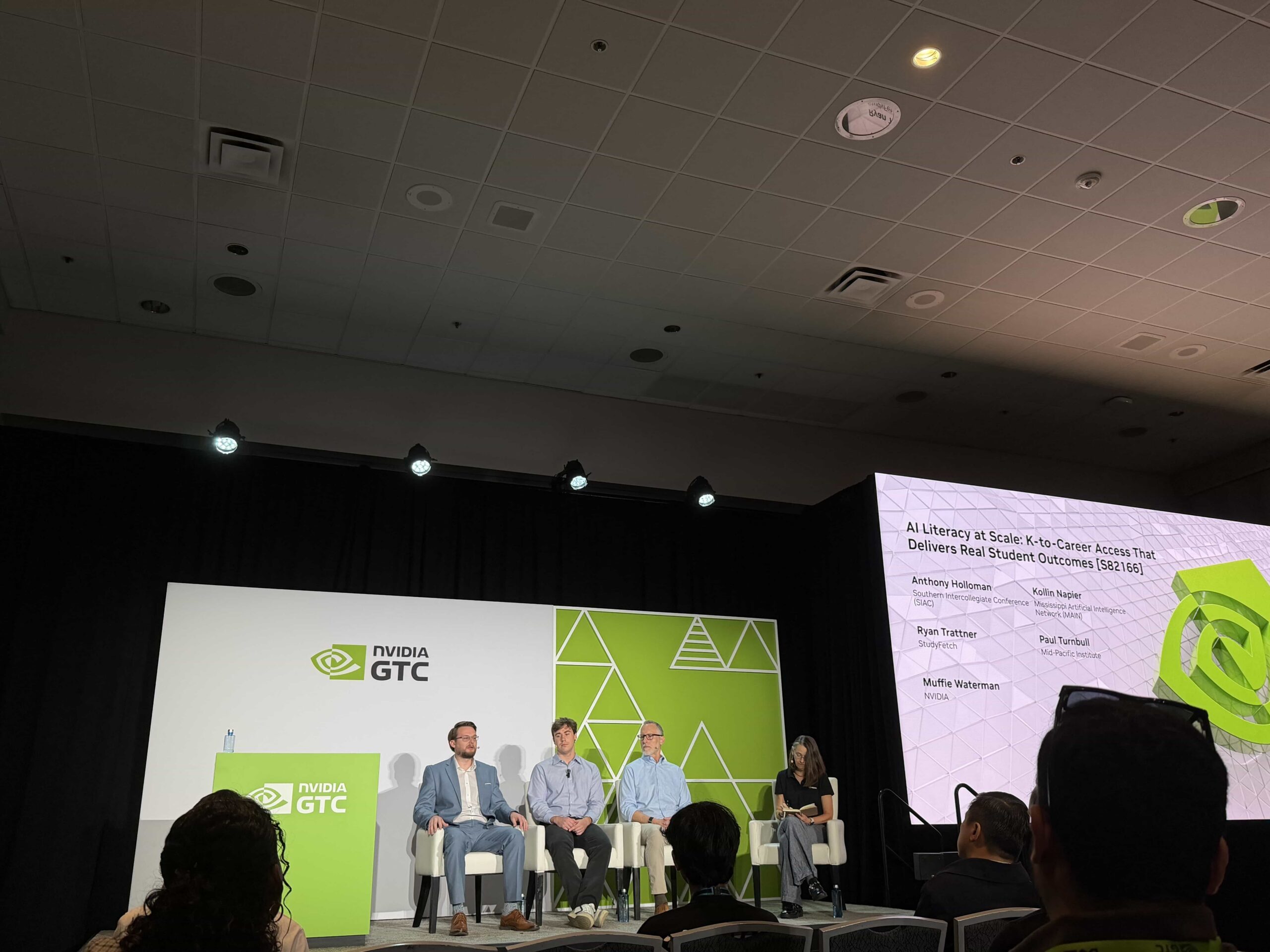 Dr. Kollin Napier representing Mississippi MAIN initiative on AI literacy Mississippi workforce panel at NVIDIA GTC
