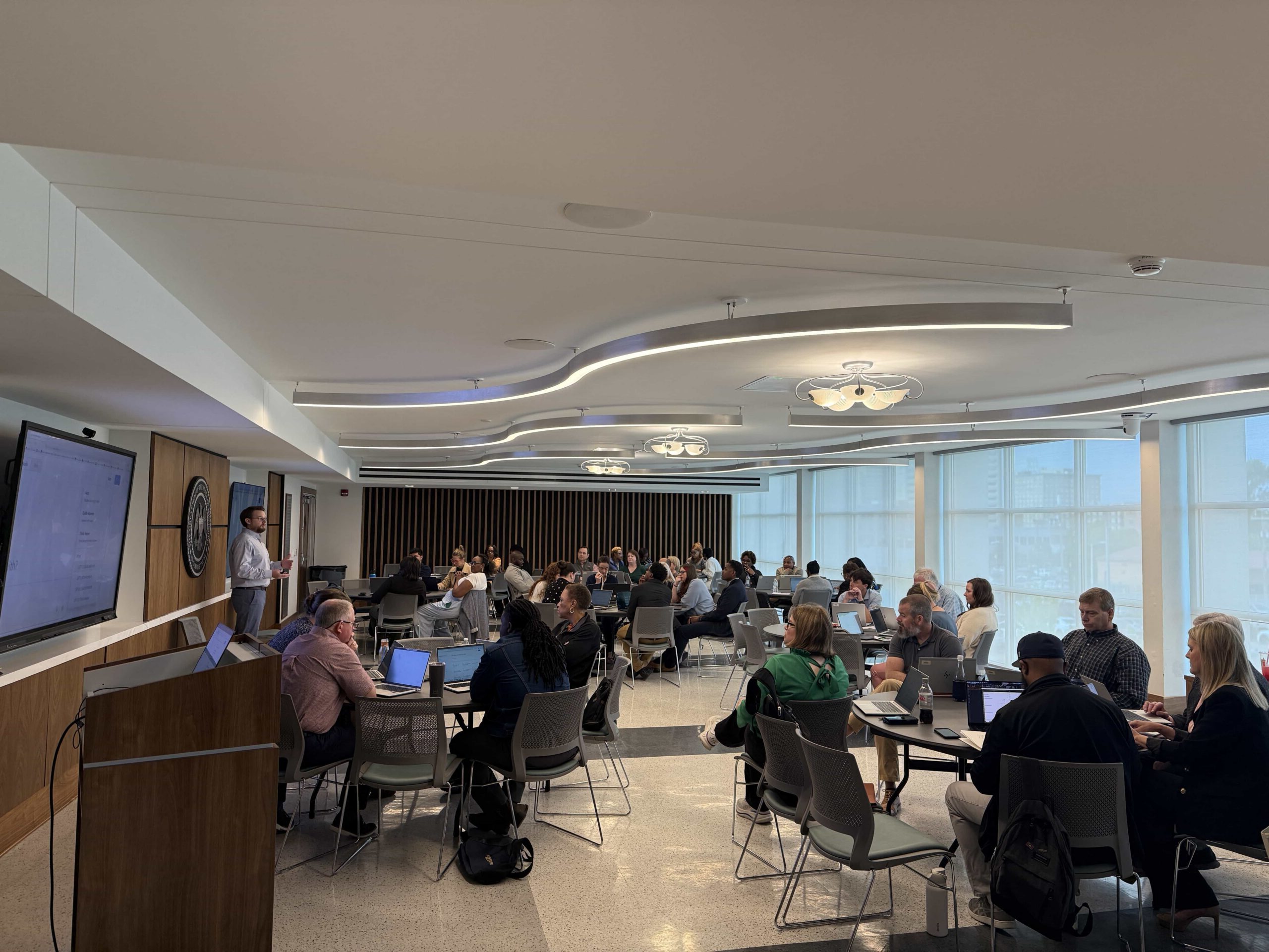 Dr. Kollin Napier leading a Microsoft Copilot workshop for Mississippi Development Authority and state government staff