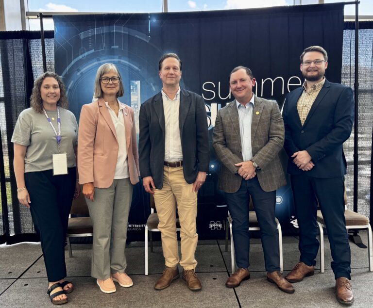 Panel at the AI Summer Summit hosted by the Mississippi Department of Education featuring MAIN Director Dr. Kollin Napier