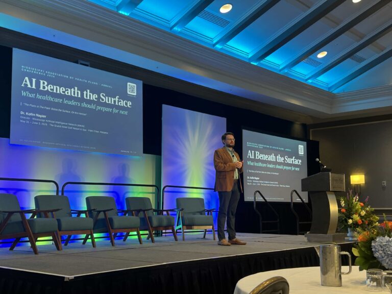 Dr. Kollin Napier presenting on healthcare AI at the 2026 MAHP Annual Conference