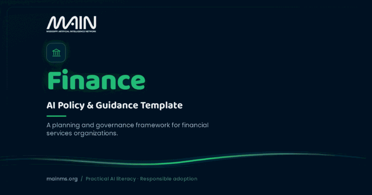 MAIN AI policy and guidance template for finance