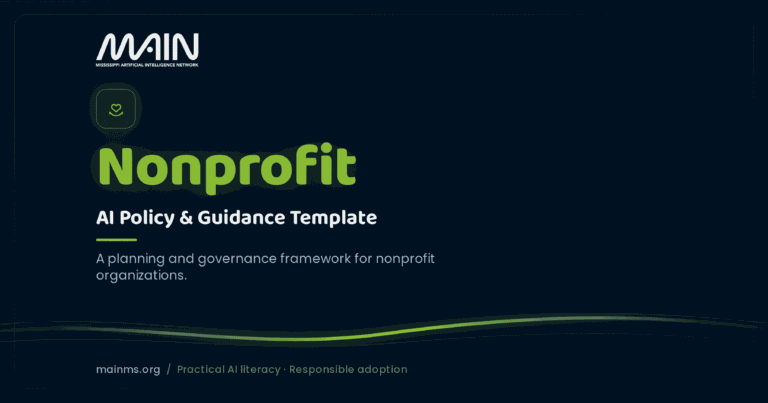 MAIN nonprofit AI policy and guidance template