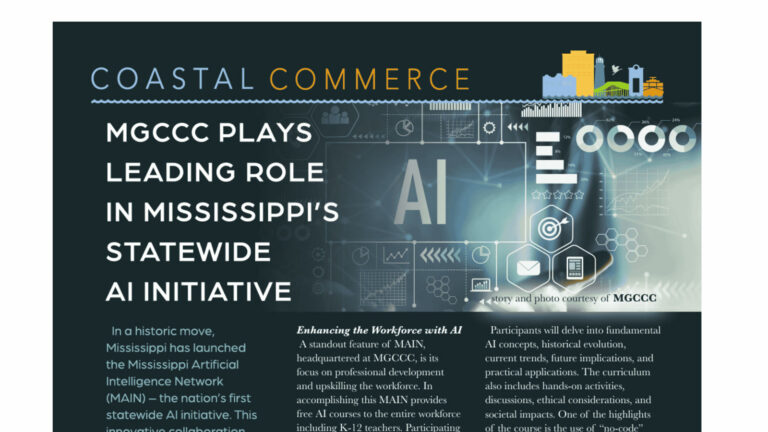 Cropped South Mississippi Living feature about MGCCC and MAIN's statewide AI initiative