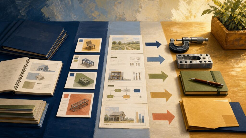 Editorial illustration of education materials moving into practical workforce tools