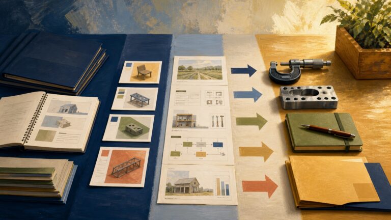 Editorial illustration of education materials moving into practical workforce tools