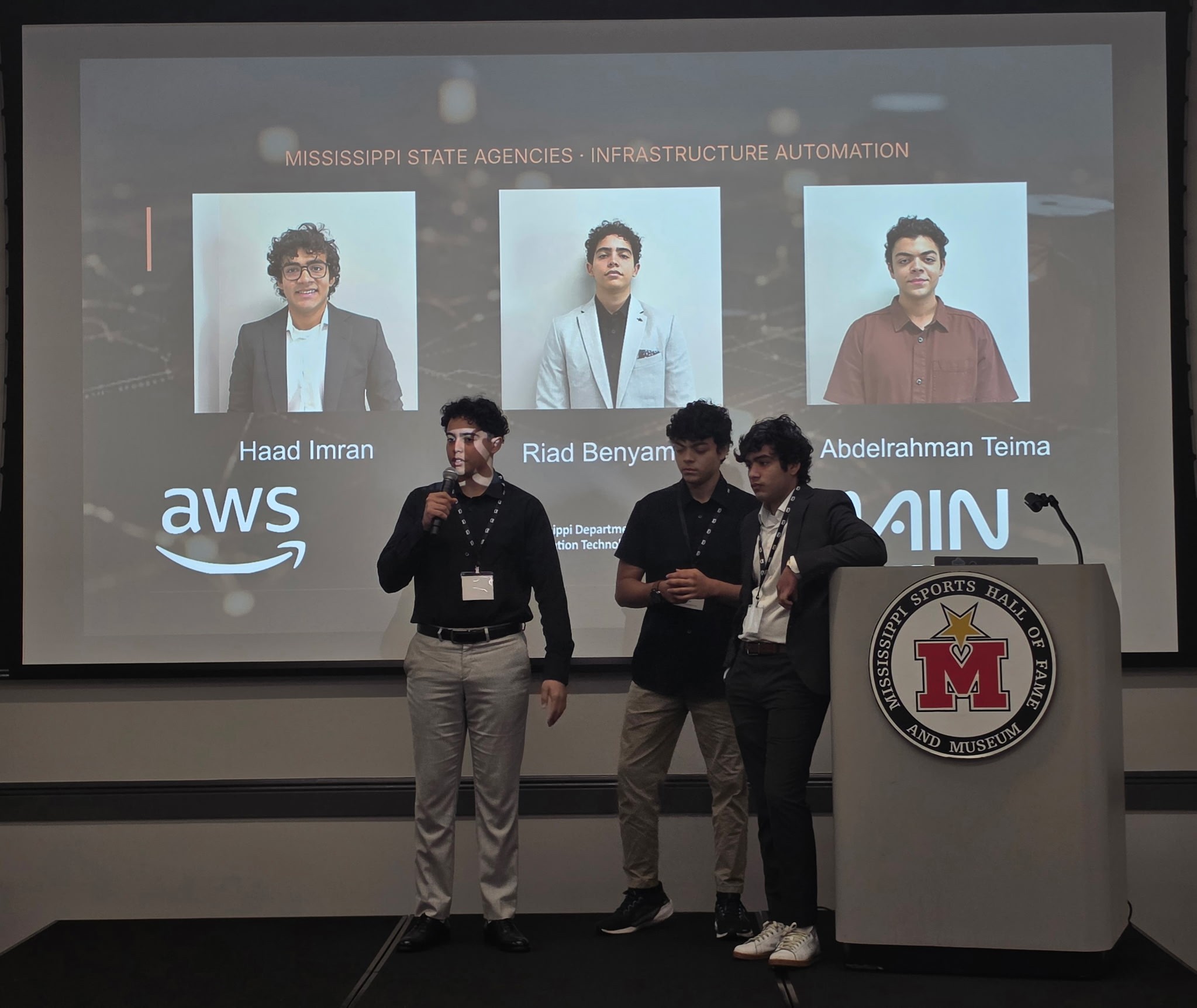 Students present infrastructure automation for Mississippi state agencies at the 2026 Mississippi AI Innovation Hub Showcase.