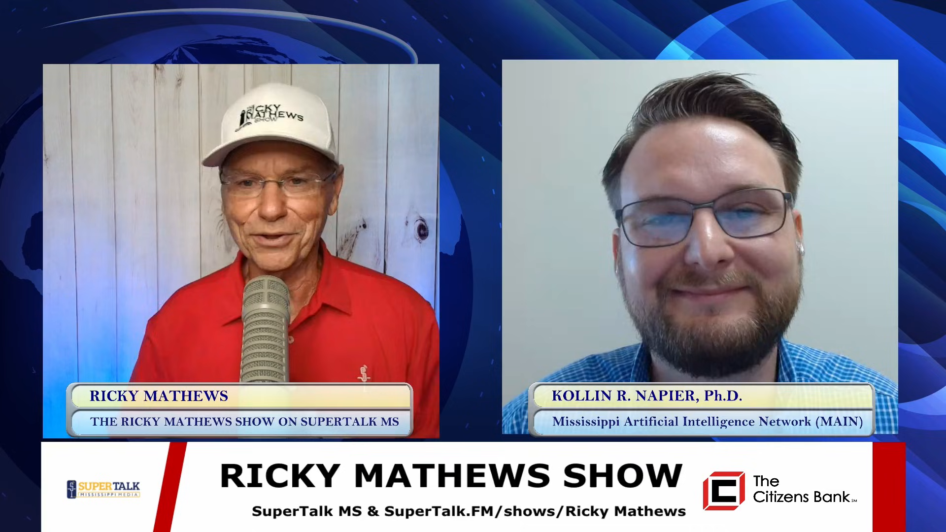 Ricky Mathews, left, interviews Dr. Kollin Napier of MAIN on The Ricky Mathews Show.